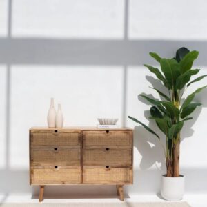Vienna Six Drawers Rattan Sideboard