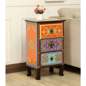 Wooden Handpainted Side Table