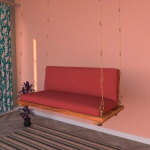 Vintage Soft Touch Upholstery Wooden Swing for Home [Jhula]