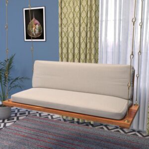 Sweden Soft Touch Upholstery Wooden Swing for Home [Jhula]