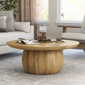 Villa Adrian Solid Wood Round Top Coffee Table