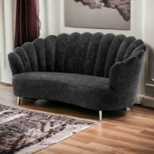Seater Black Velvet Sofa