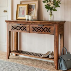 Solid wood console table