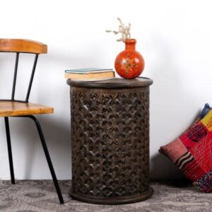 Silva Wooden Carved Side Table