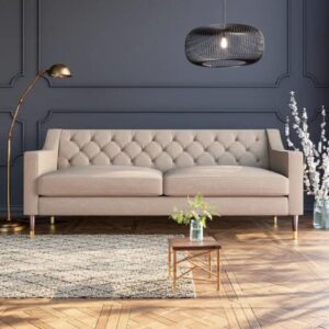Wooden Artistic 3 Seater Upholstered Sofa