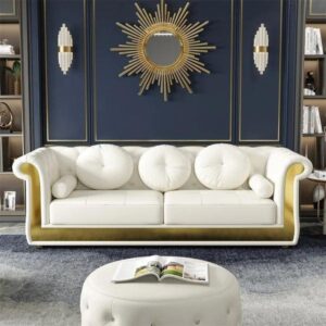 Seater Sofa with Pillows White