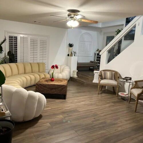 Wooden Rattan Upholstered Armchair (Set of 2) photo review