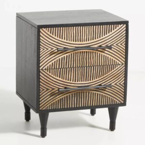 Wooden Izzy Carved Bed Side