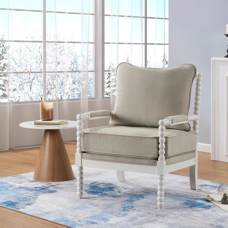 Lorentz+Modern+Farmhouse+Accent+Chair+25.5_+Wide+Chenille+with+Turned+Wood+and+Solid+Frame