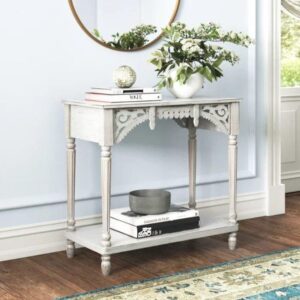 Stylish White Finish Console Table Furniture