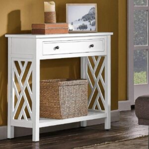 Mango Finish White Console Table