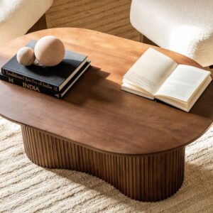 Curve Hand Carved Mango Wood Coffee Table