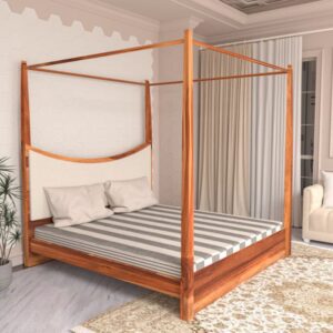 Wooden Artistic Handcrafted Poster Bed
