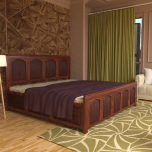 Wooden Artistic Tritonal Bed