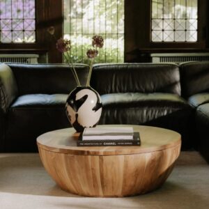 Handcrafted Round Storage Coffee Table
