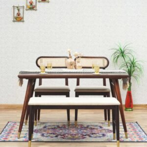 Modern Rattan Cane Dining Table