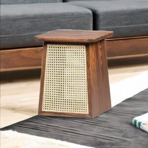Wooden End Table – Walnut Finish