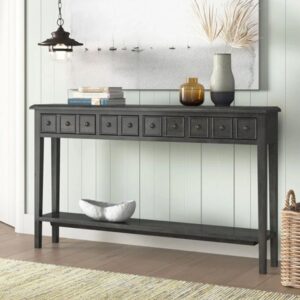 Handcrafted Natural Console Table 4 Drawer