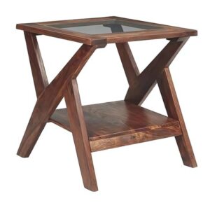 Solid Wood Side Table Teak Finish