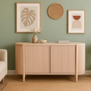 Handcrafted Mango Wood Chest Of Drawer Pink Finish