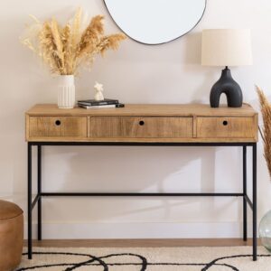 Handcrafted Wooden Console Table With 3 Drawer