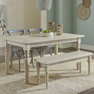 Wooden Furniture Original Solid Wood Dining Table, Off-White