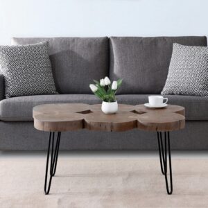 Wooden Live edge Coffee Table (Natural Brown)