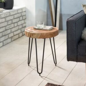 Wooden Modern Iron End Table