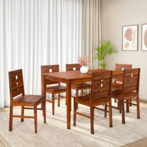 Wooden Artisitic Solid Wood 6 Seater Dining Set