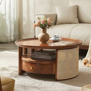 Wooden hape Solid Wood Center Table With 1 Drawer