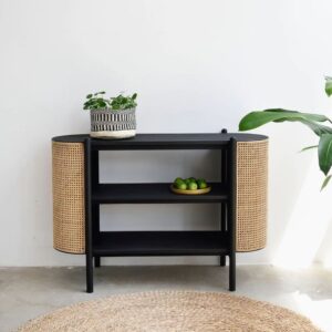 Wooden Cane TV Console Table