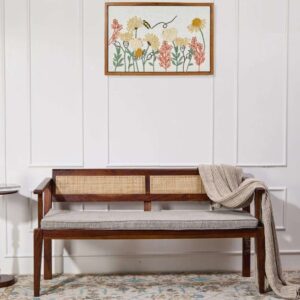 Wooden 2 Seater Cane Sofa