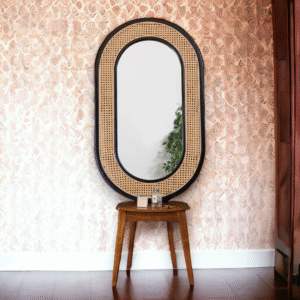 Cane Wooden Mirror
