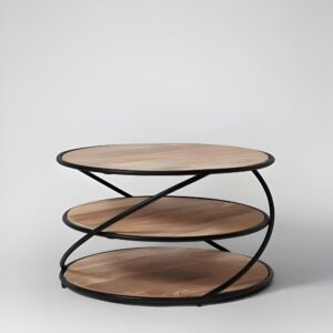 Handcrafted Solid Wooden Round Coffee Table